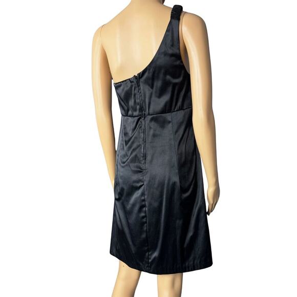 Fredericks of Hollywood Womens Dress‎ One Shoulder Ruched Sz M/L Black Lace USA - Picture 2 of 8